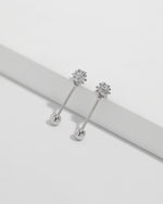 Cubic zirconia cluster earrings from Chain Chic Earrings Set in 925 sterling silver with ball backs.
