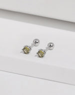 Green cubic zirconia stud earrings from Chain Chic Earrings Set in 925 sterling silver with ball backs.