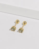Green stone earrings from Minimalist Touch Earrings Set in 925 sterling silver with ball backs.