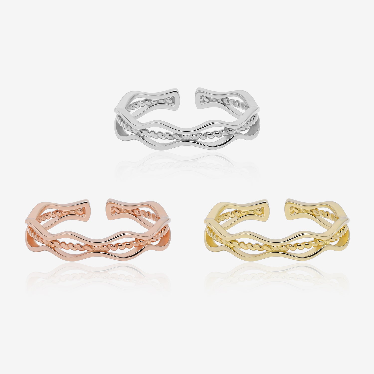 Waves Minimalist Ring