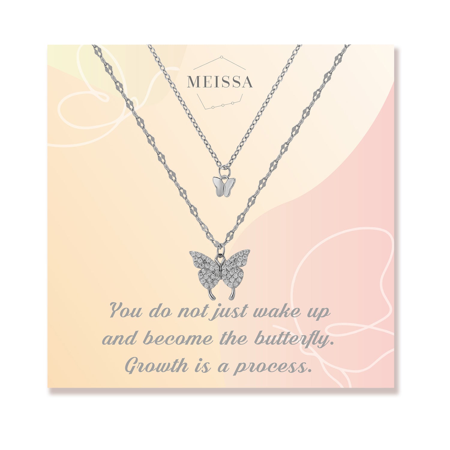 Message Card Butterfly Necklace