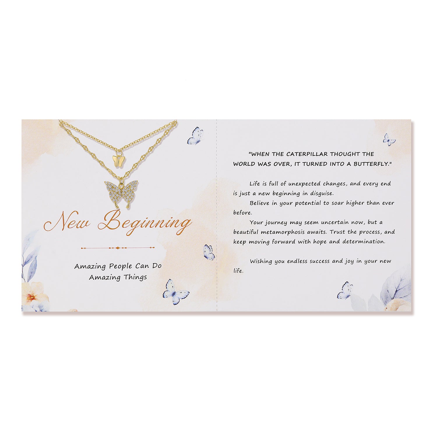 New Beginning Layered Butterfly Necklace