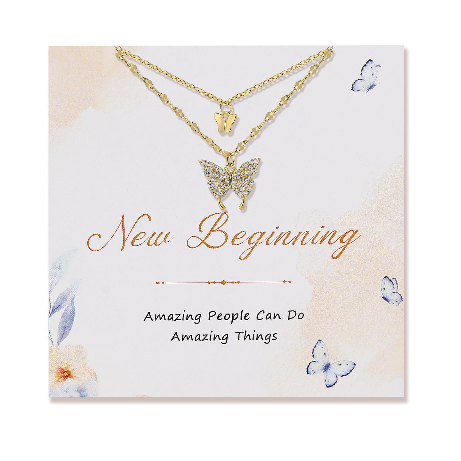 New Beginning Layered Butterfly Necklace