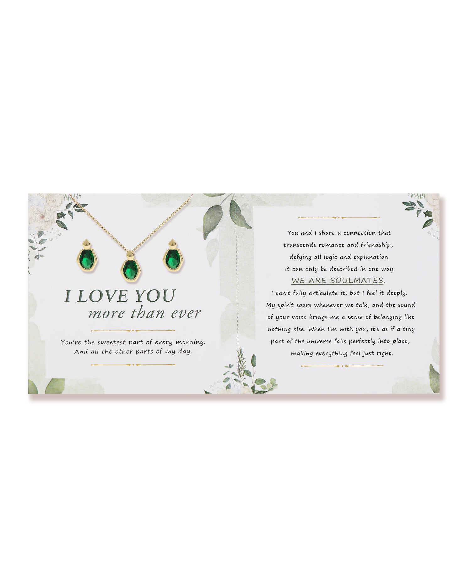 Love You Oval Emerald Jewelry Set
