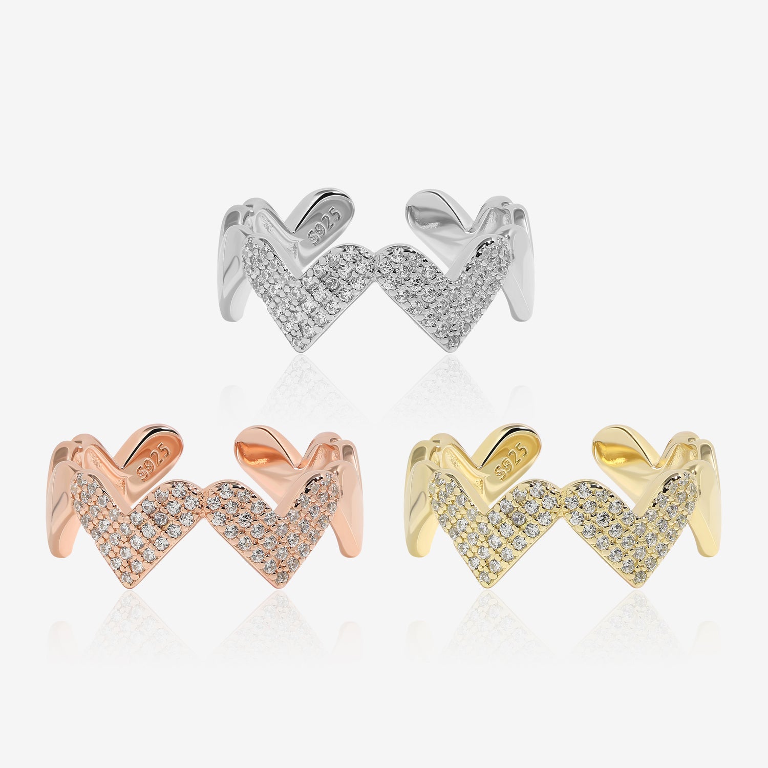 Sparkling Heart Pavé Ring