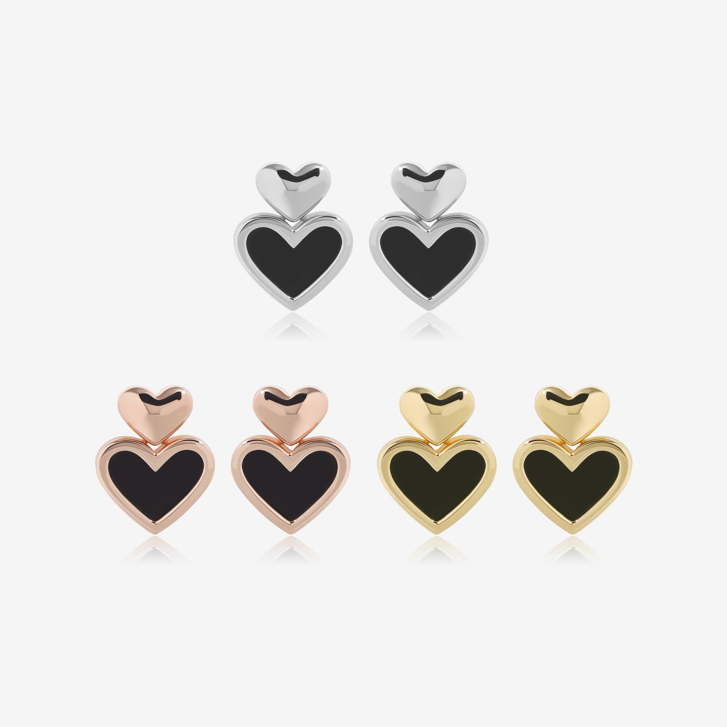 Black Bliss Heart Earrings