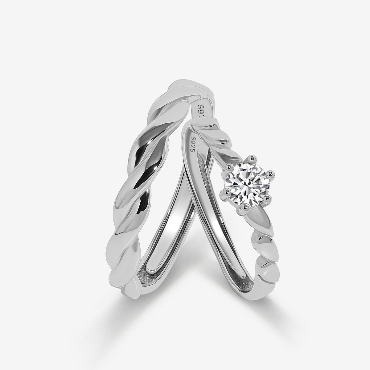 Timeless Twist Couples' Rings
