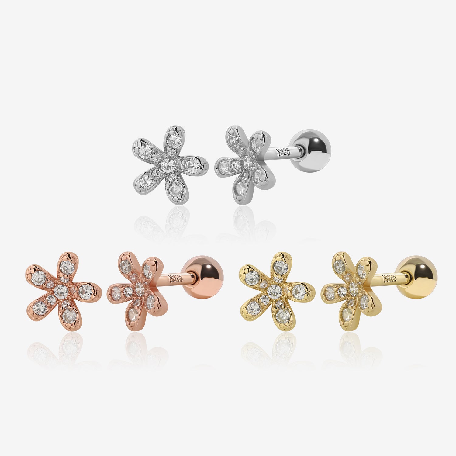 Daisy Screw Back Earrings