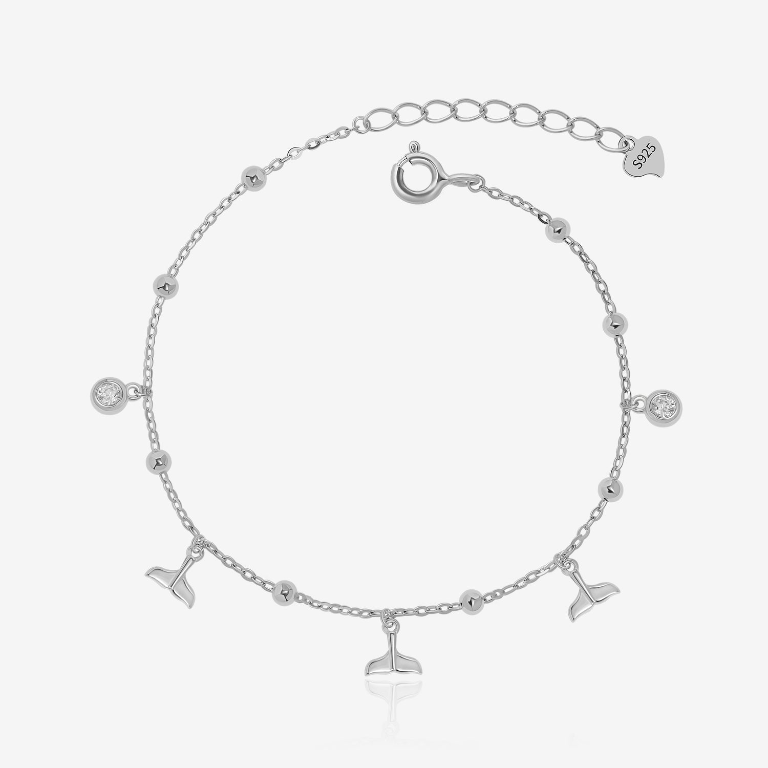 Dolphin Tail Diamond Anklet