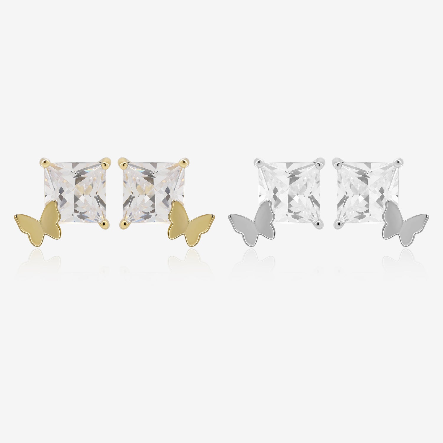 Butterfly Square Diamond Earrings