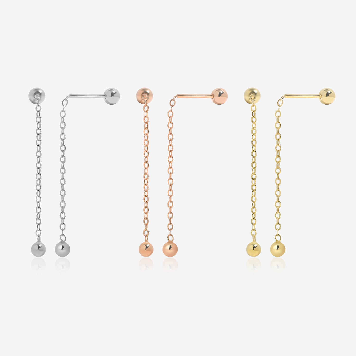 Chic Chain Screw Back Earrings