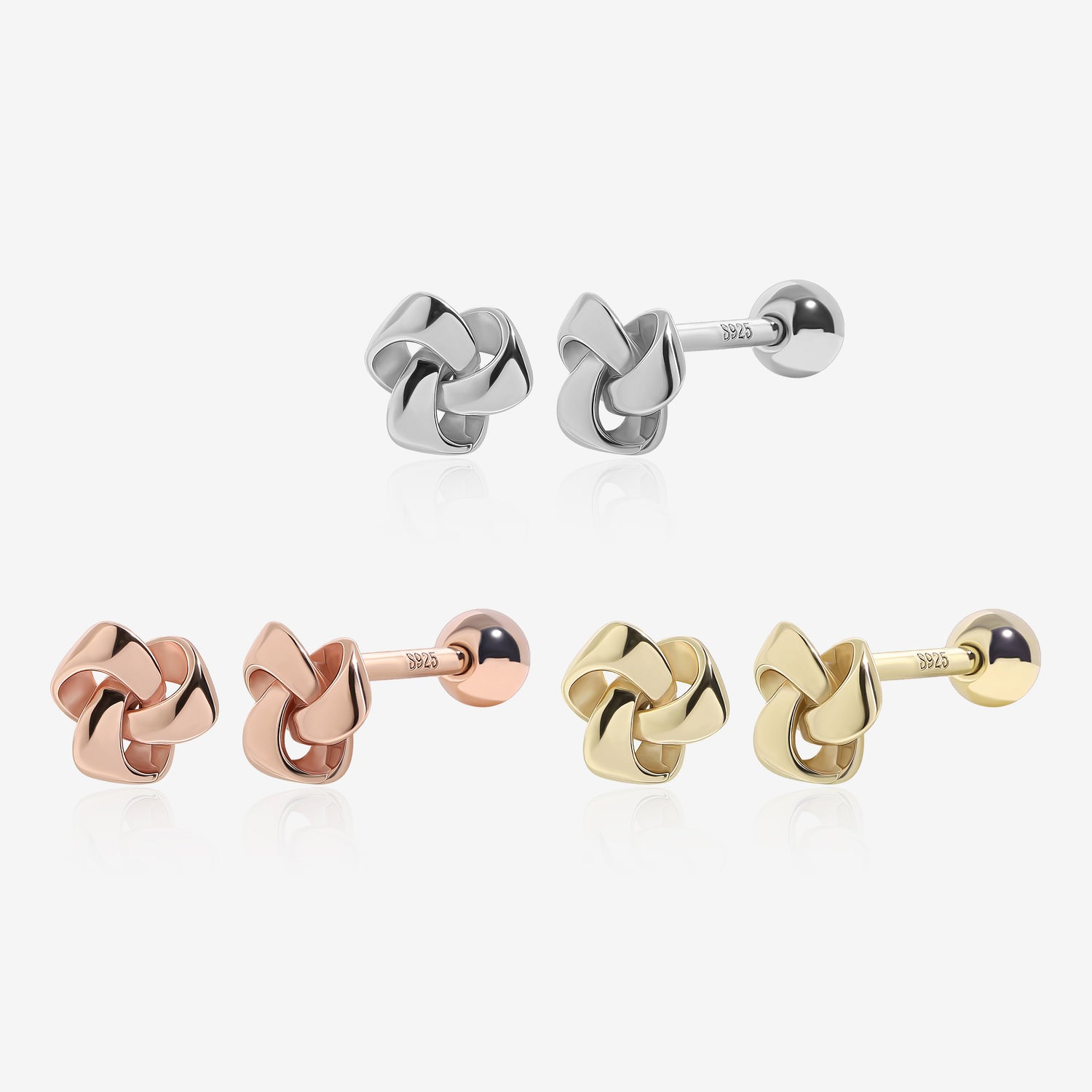 Twist Knot Screw Back Earrings