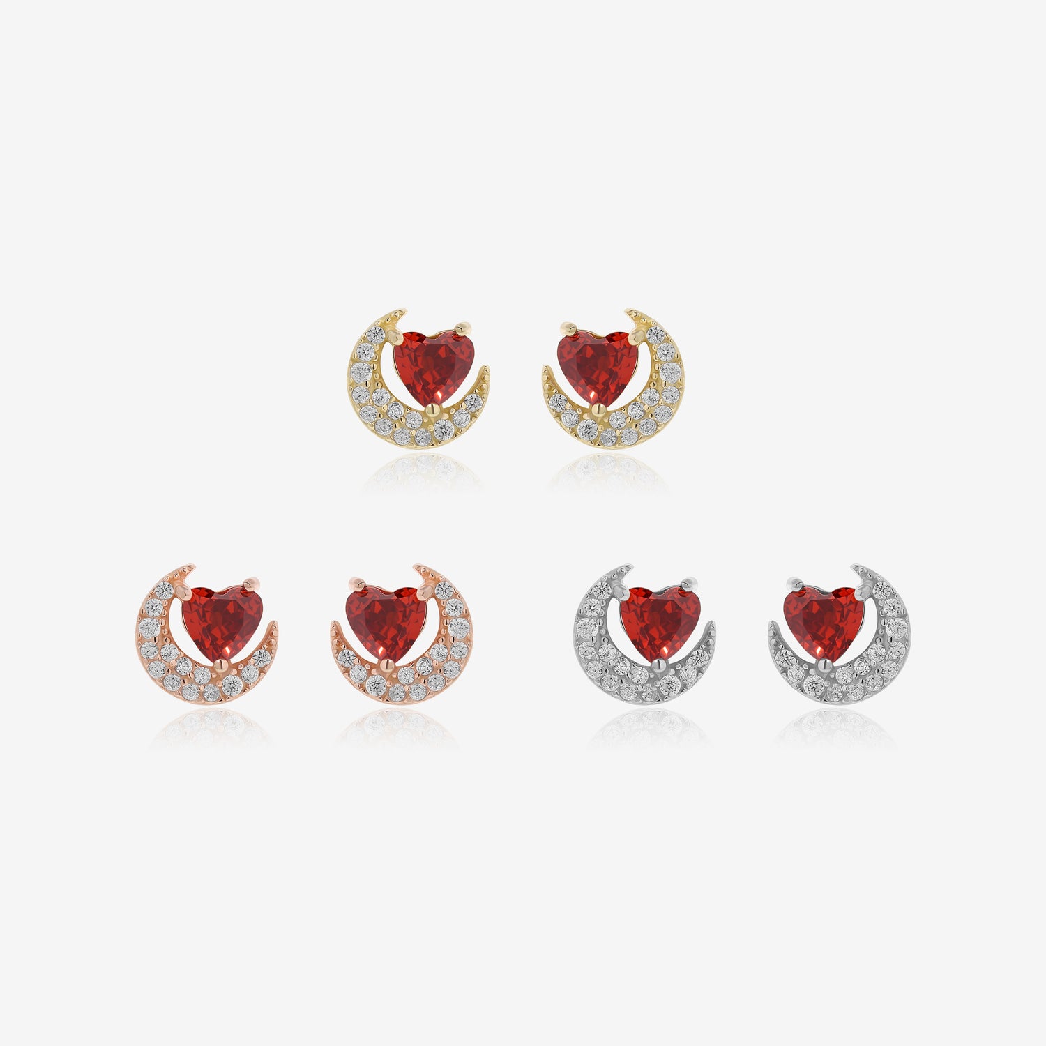 Moon Heart Earrings