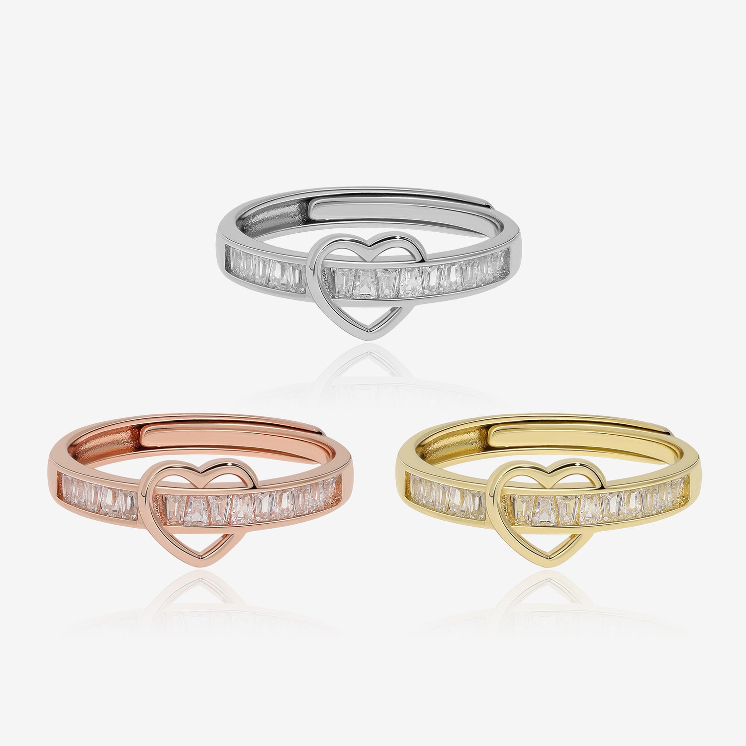 Timeless Heart Baguette Diamond Ring