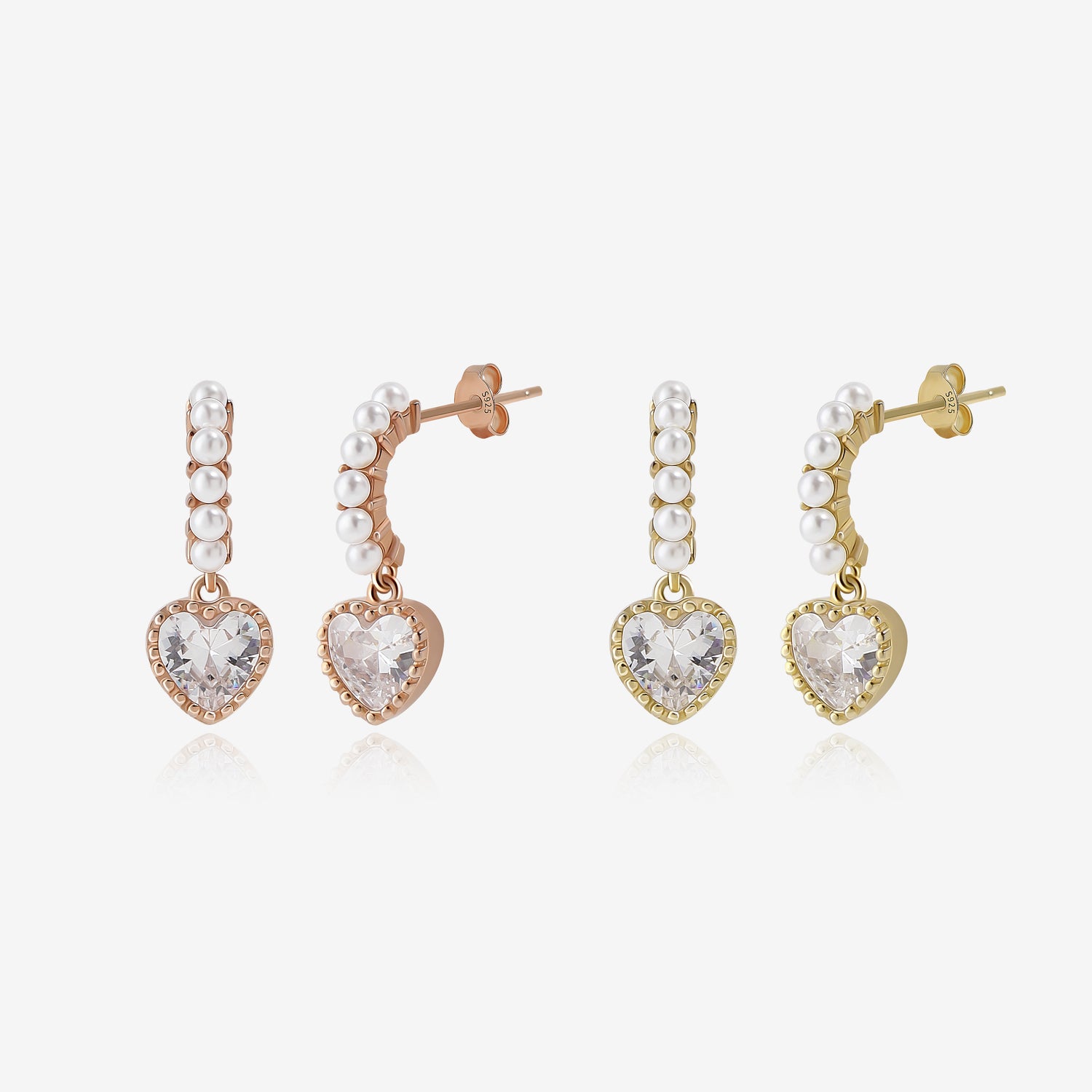 Tiny Diamond Pearl Earrings
