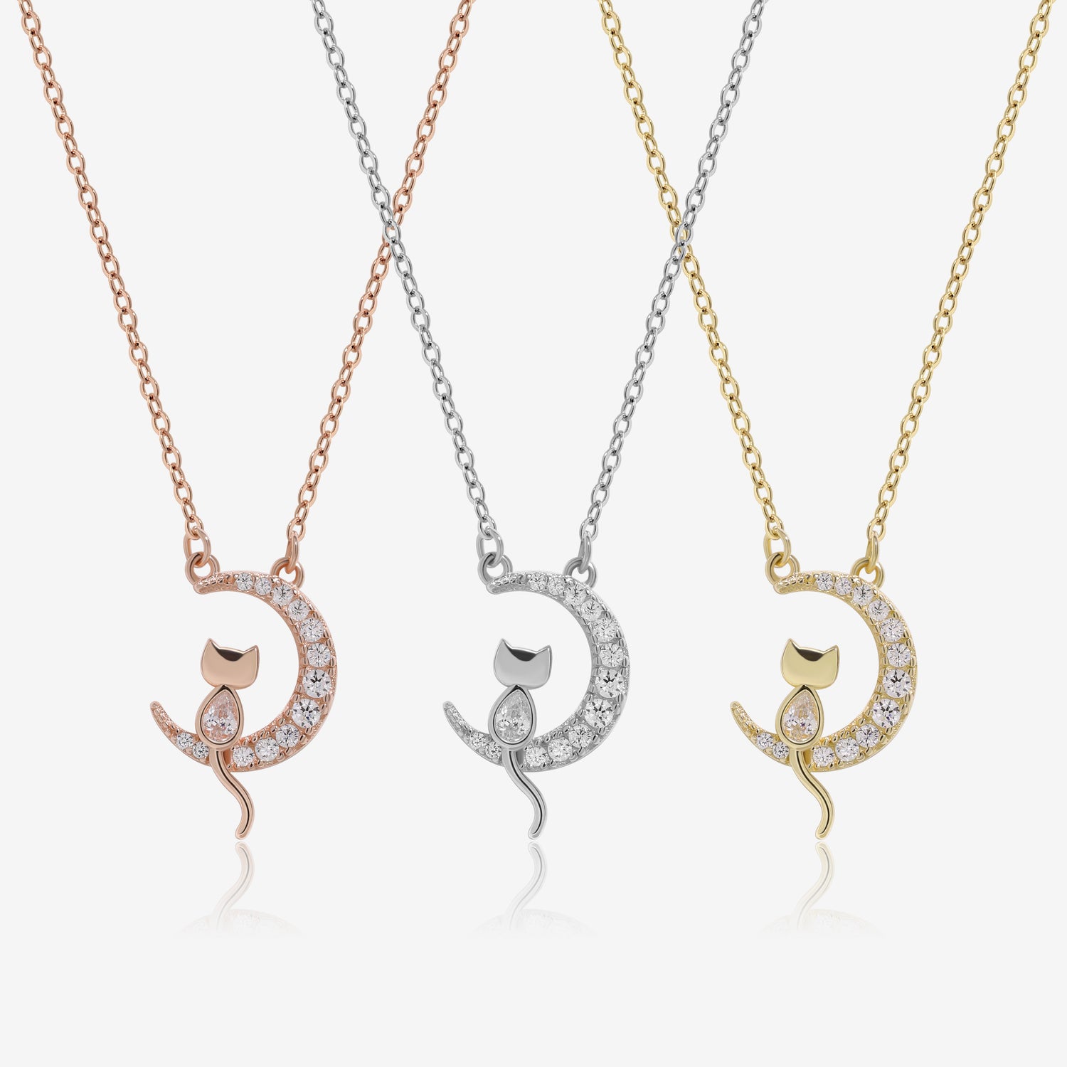 Kitty on the Moon Necklace