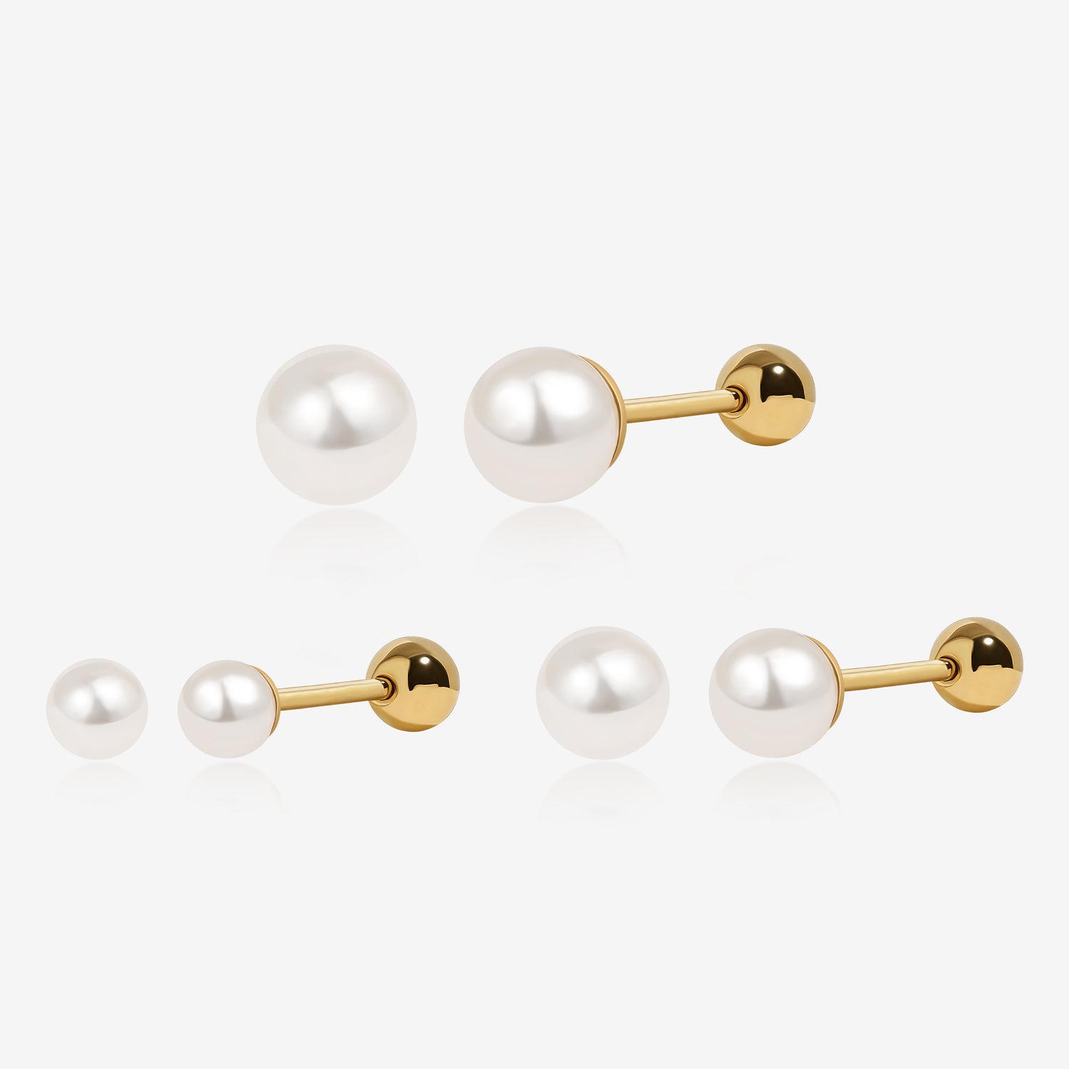 Classic Pearl Screw Back Earrings
