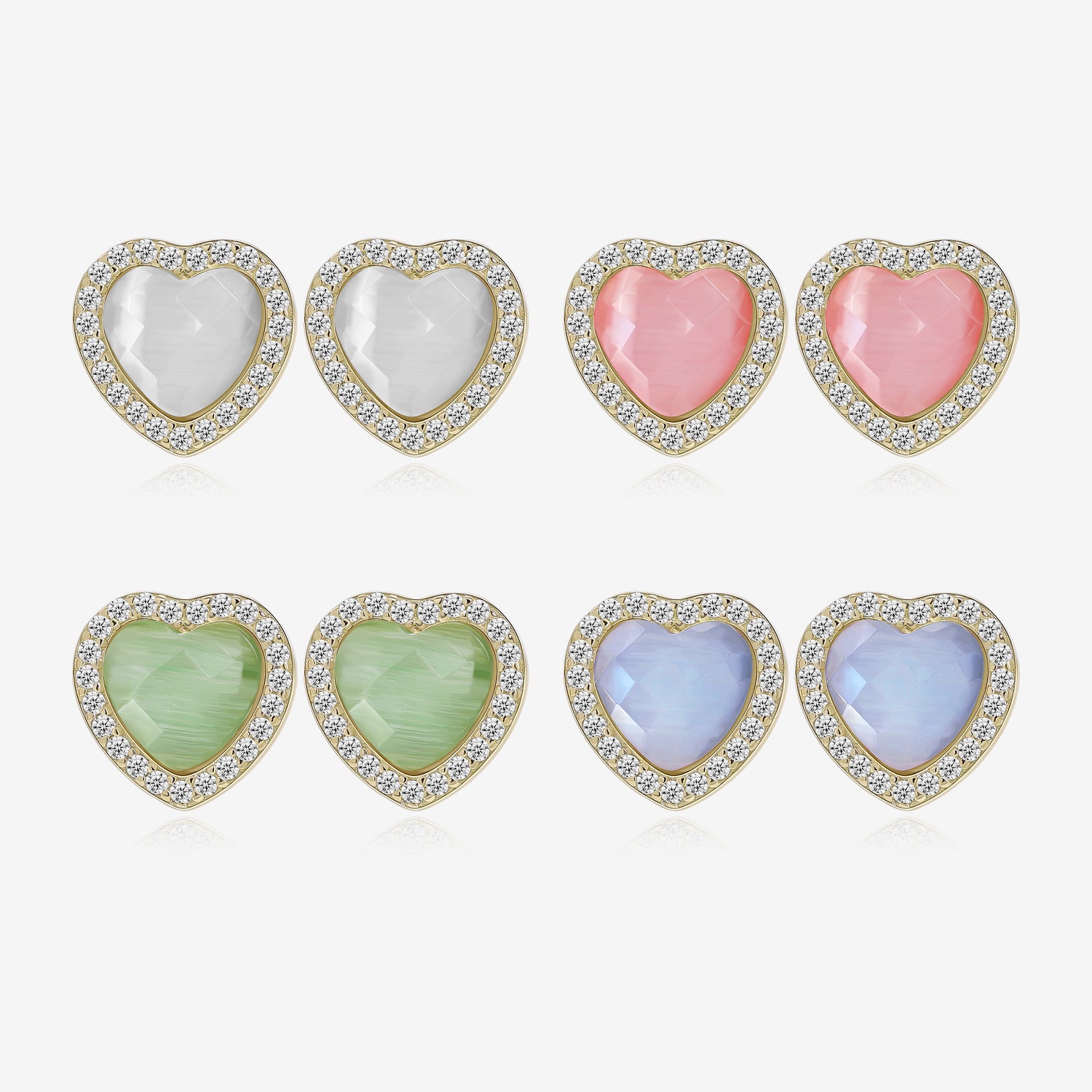 Heart Colorburst Crystal Earrings