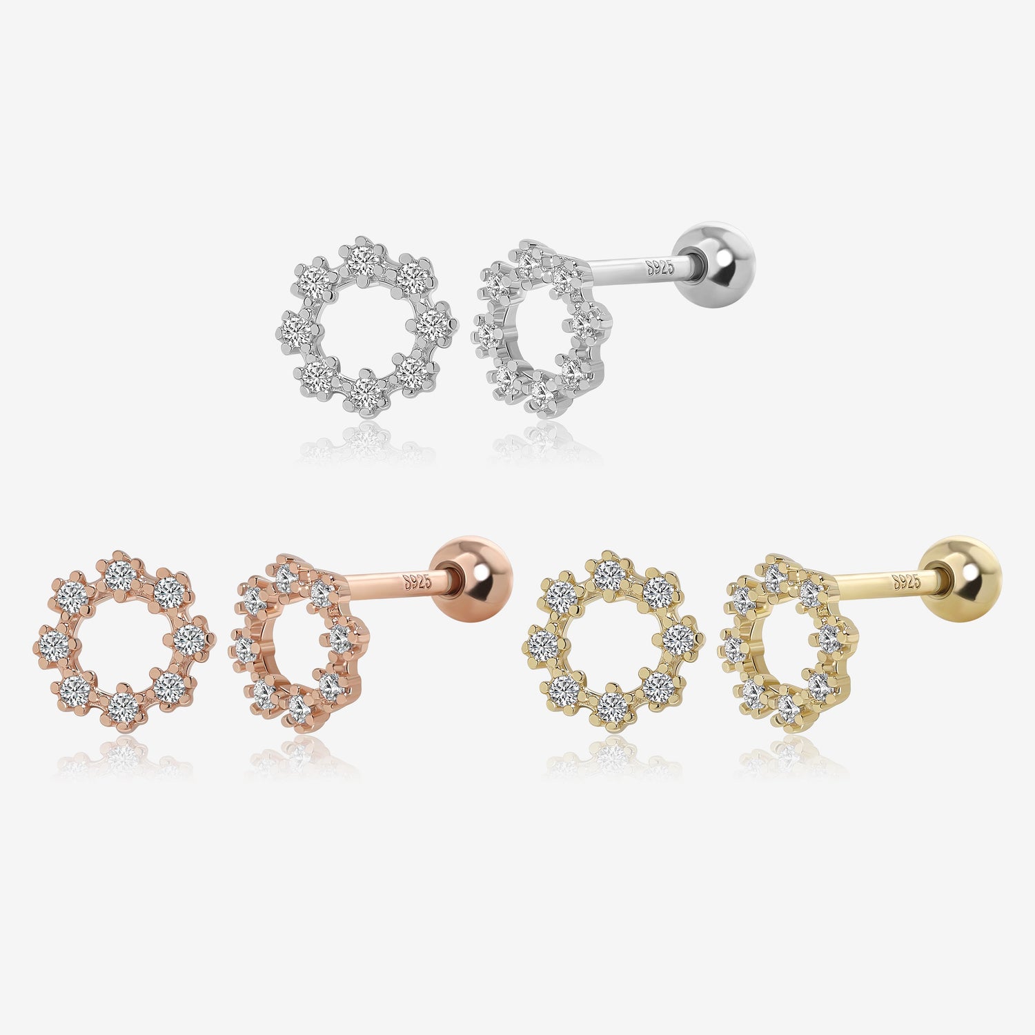 Circle Screw Back Earrings