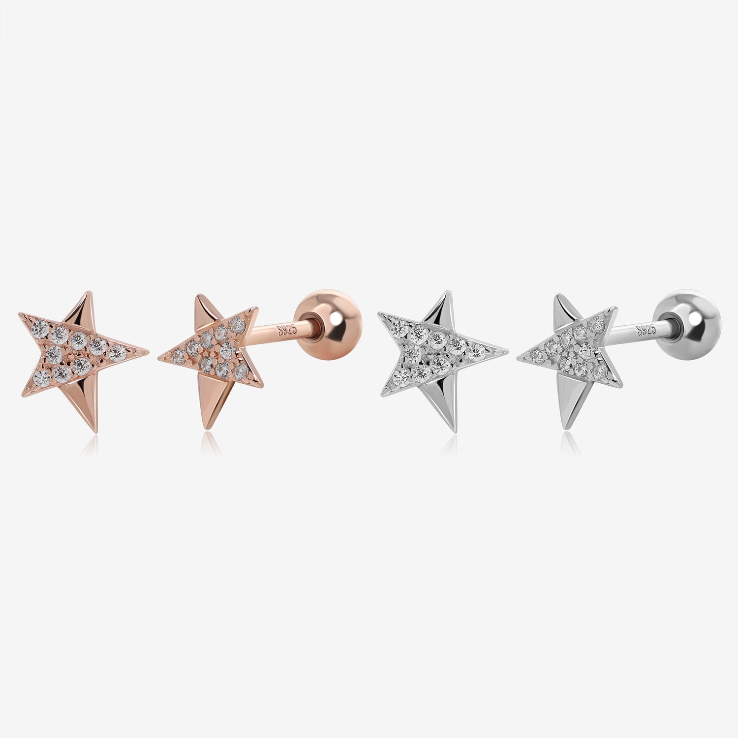 Star Screw Back Earrings