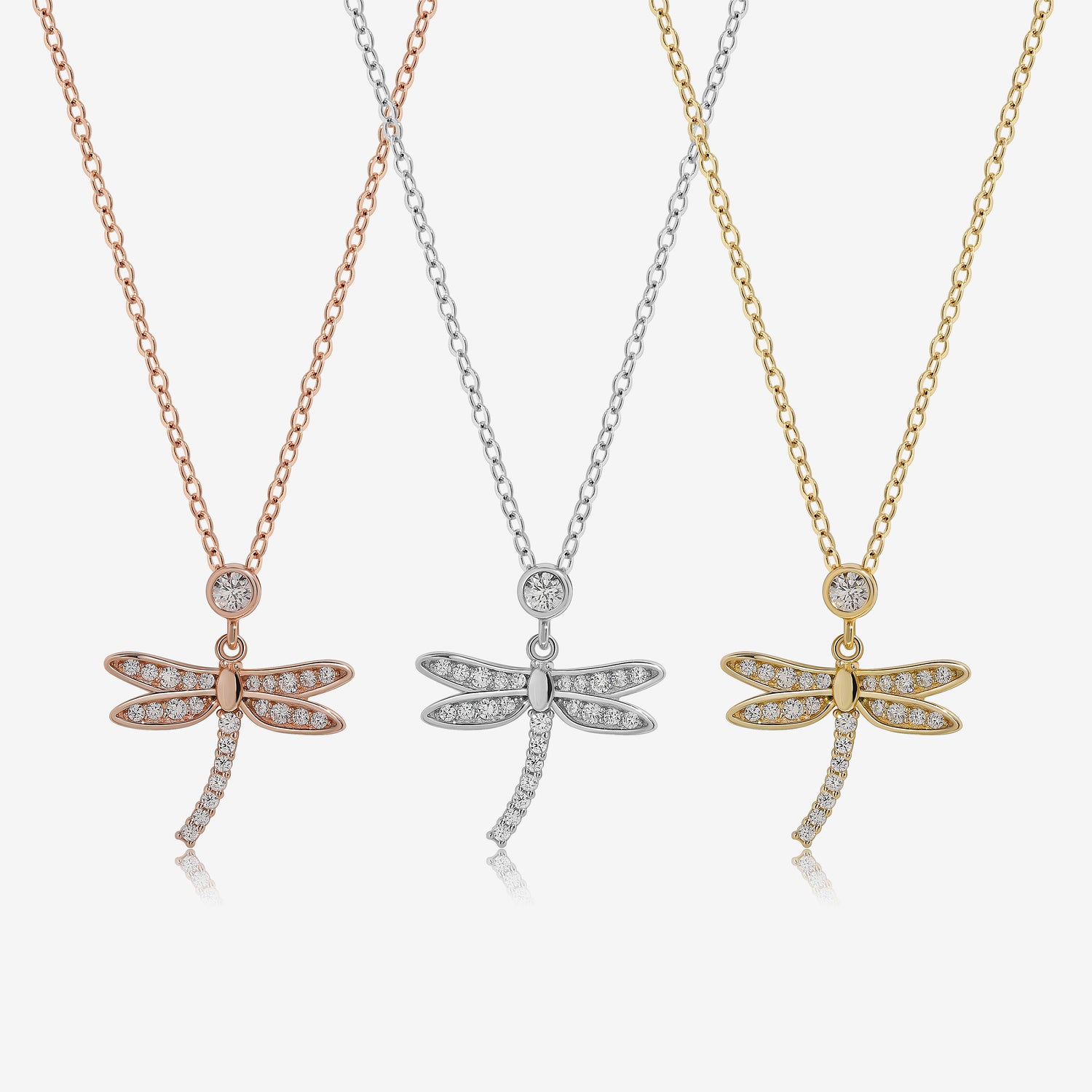 Diamond Dragonfly Necklace