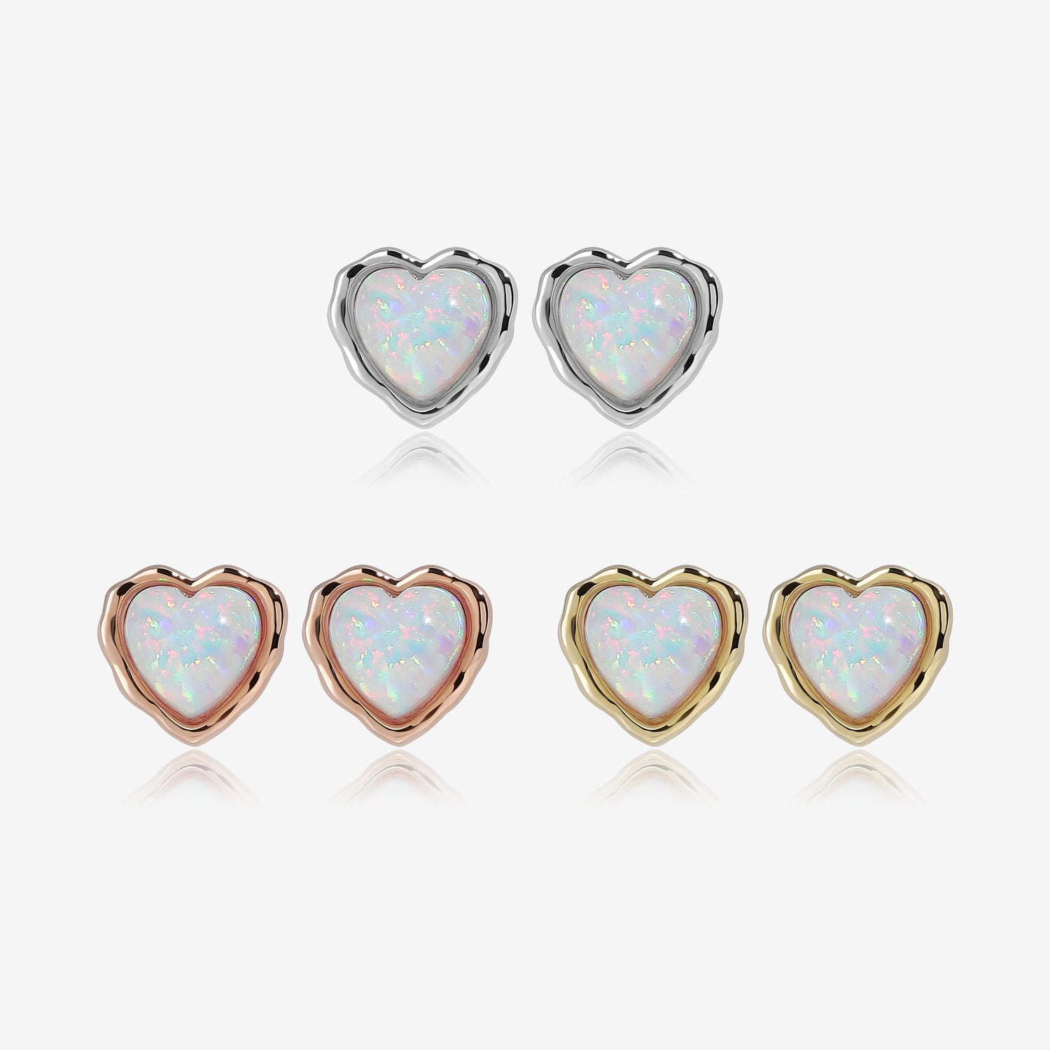 Opal Heart Earrings