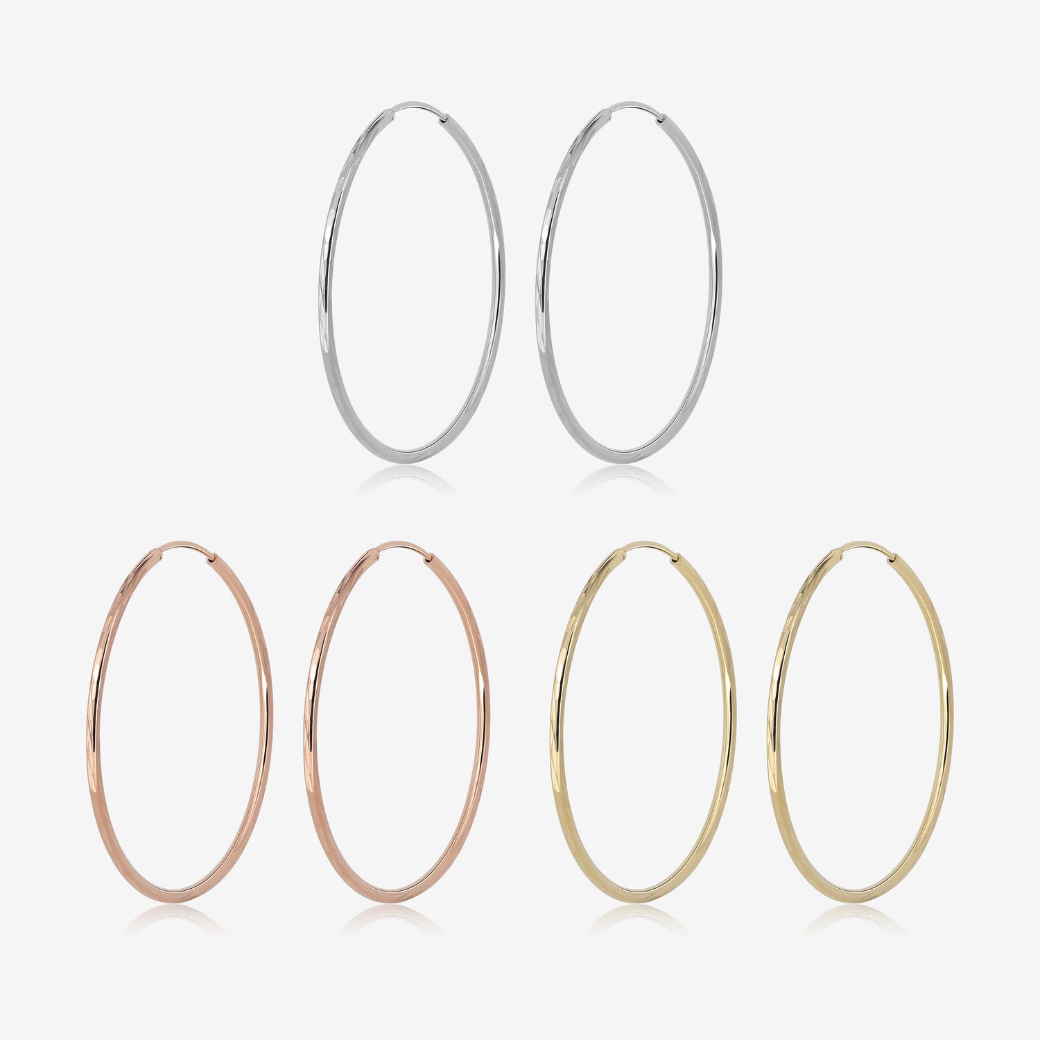 Thin Textured Hoop Earrings