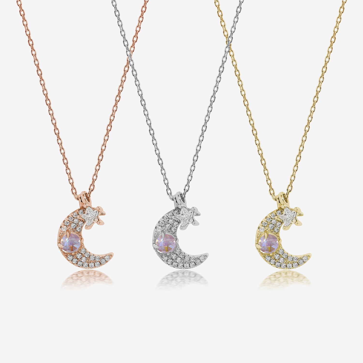 Purple Moon Star Necklace
