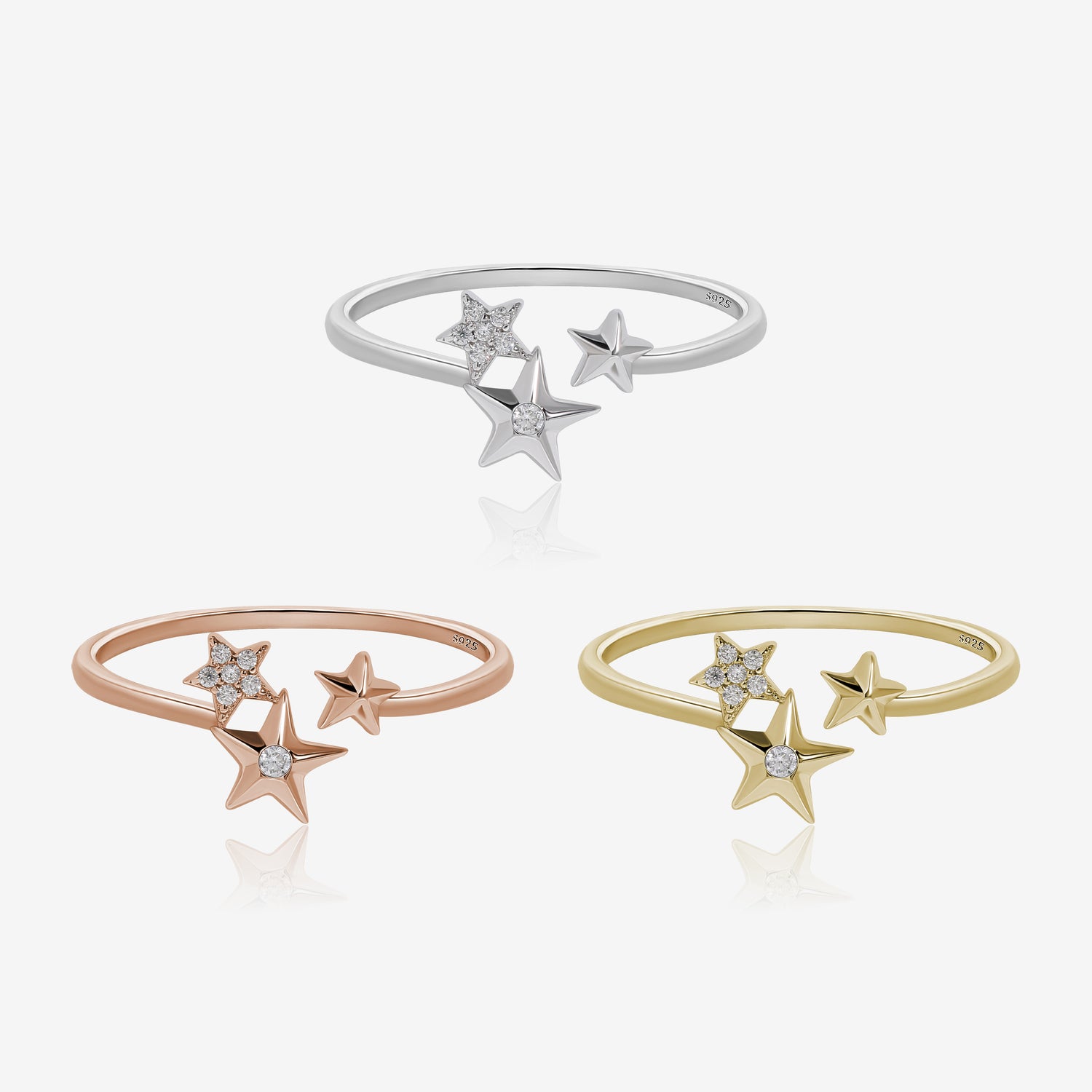 Stellar Trio Star Ring