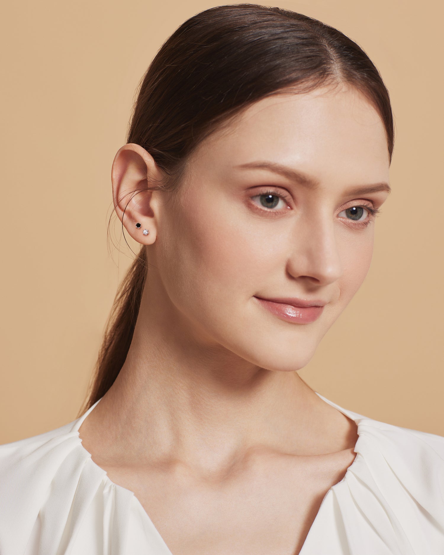 Simple Diamond Screw Back Earrings