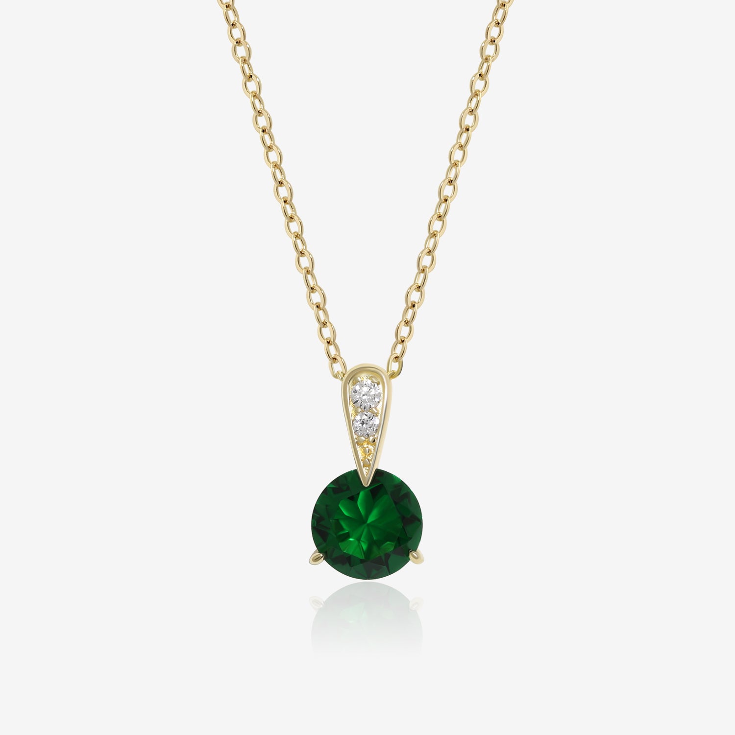 Tiny Round Emerald Necklace