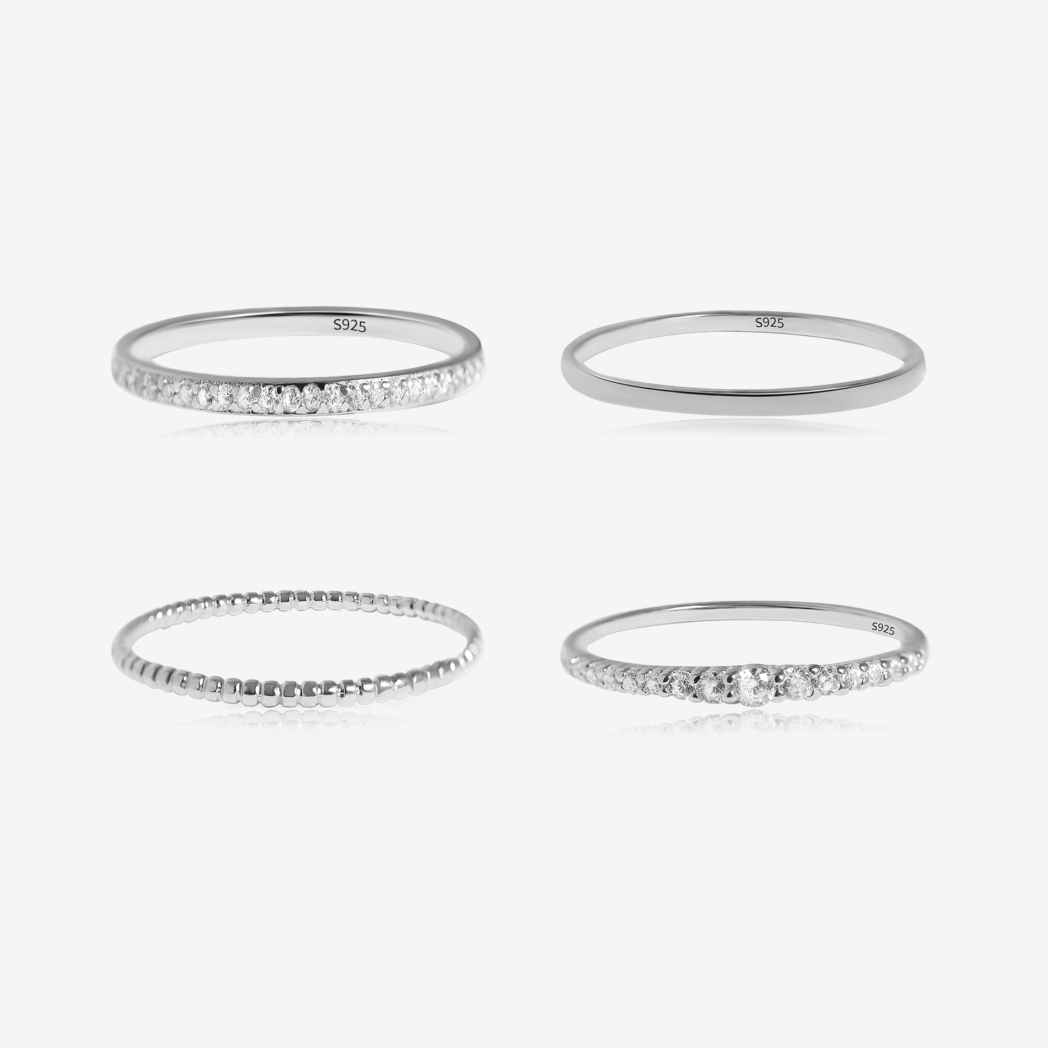 Dainty Stackable Ring Set of 4