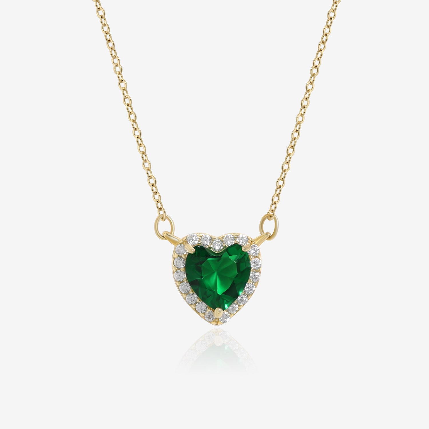 Tiny Heart Emerald Necklace