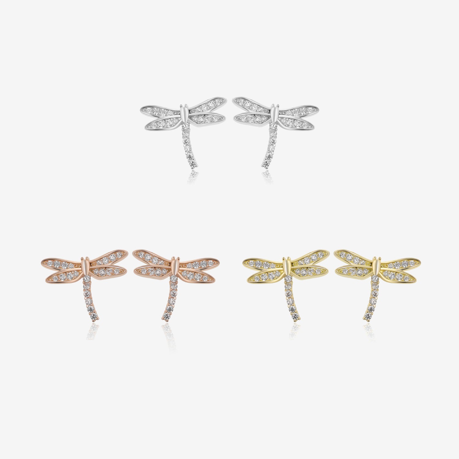 Diamond Dragonfly Earrings