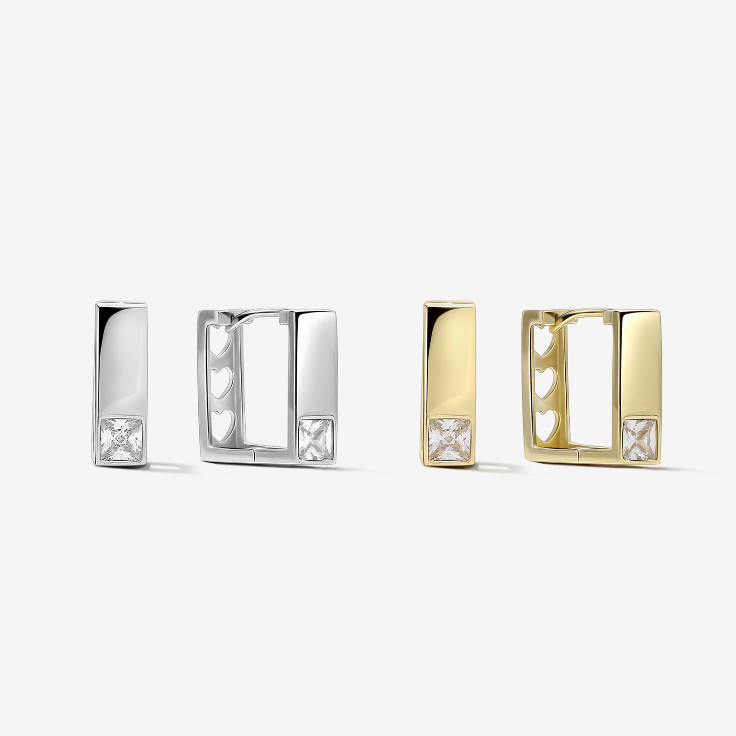 Diamond Hearts Block Hoops