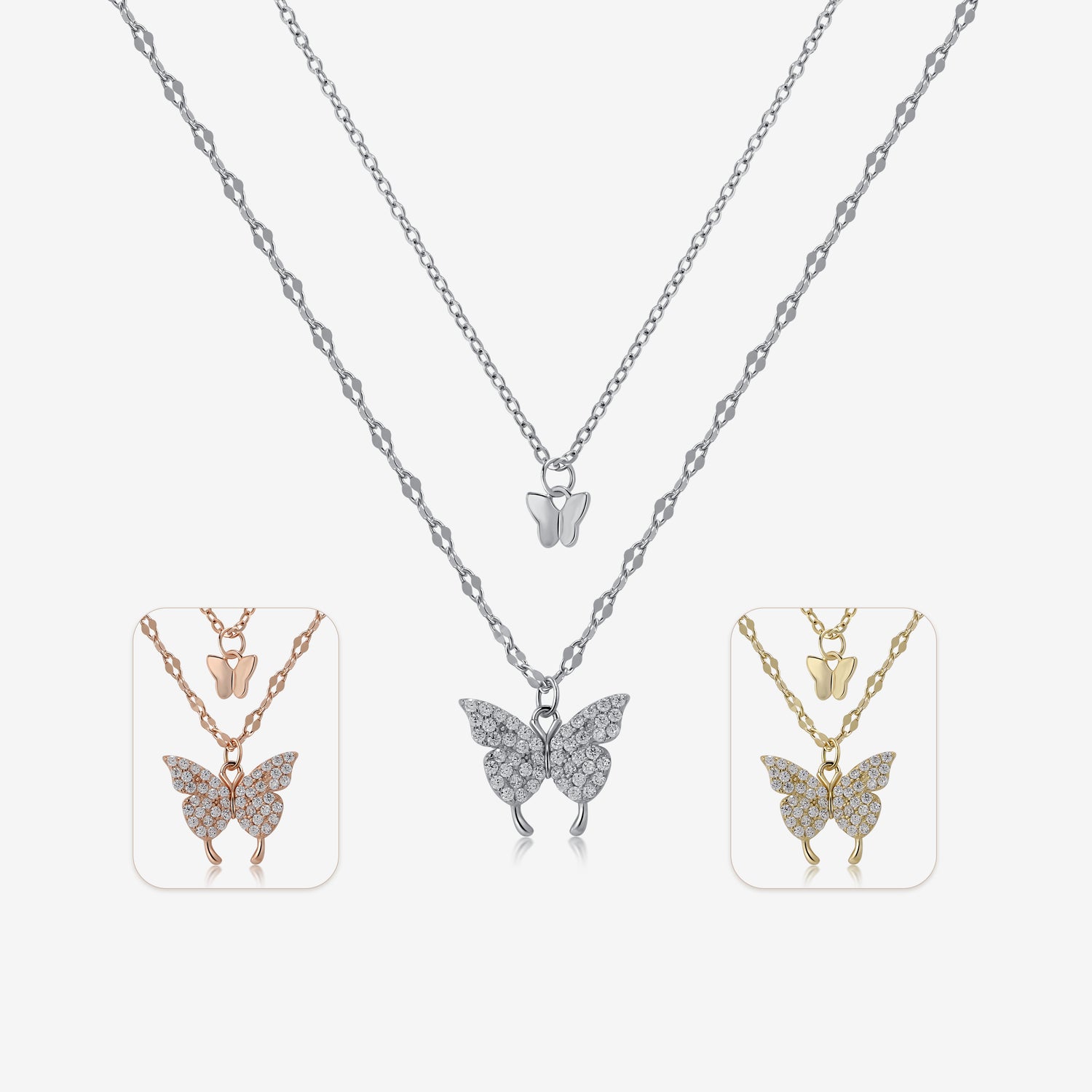 Layered Butterfly Necklace