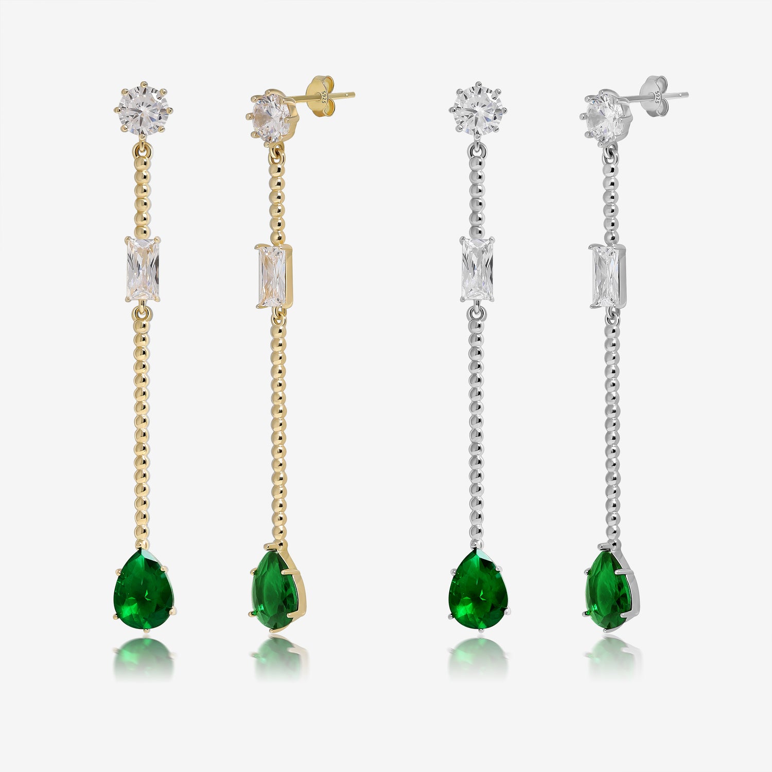 Emerald Green Teardrop Earrings