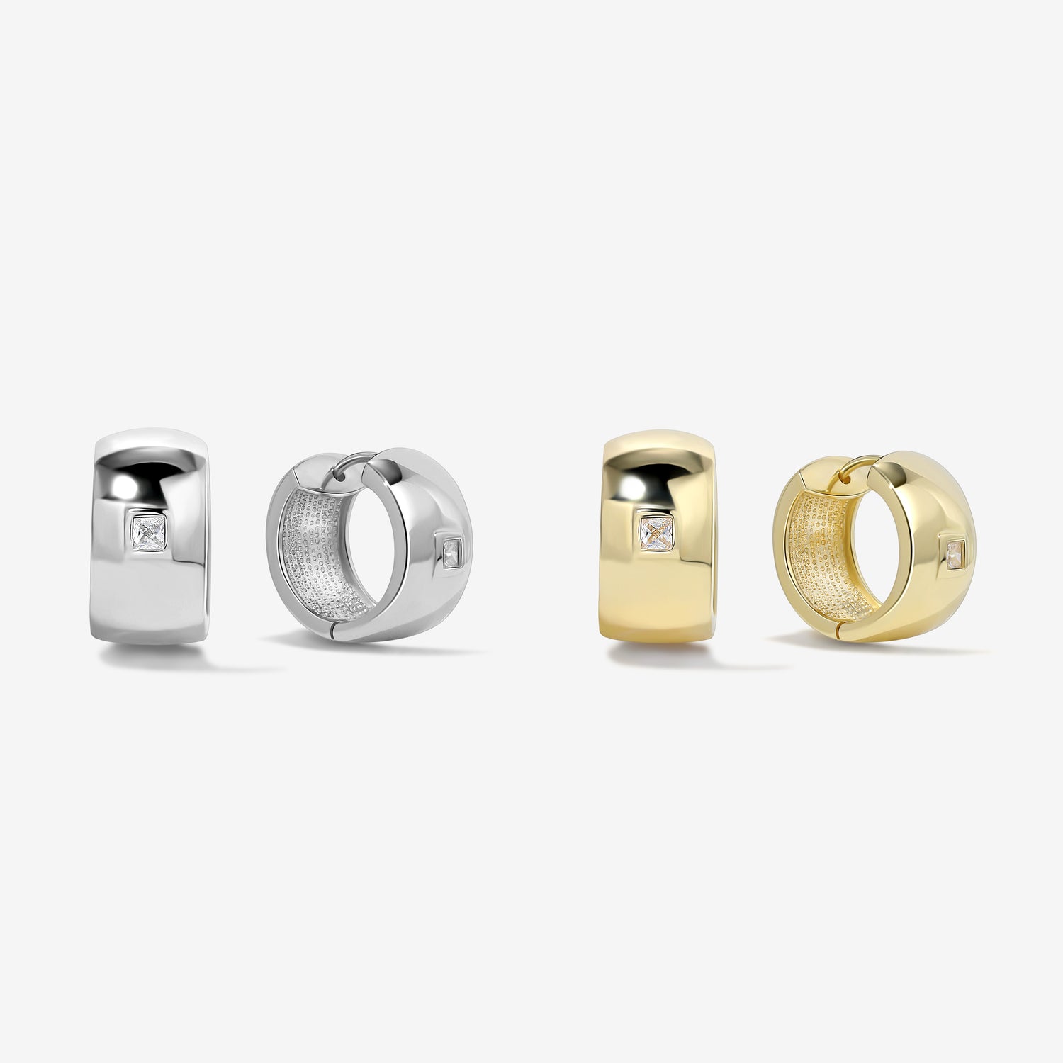 Chunky Diamond Hoops