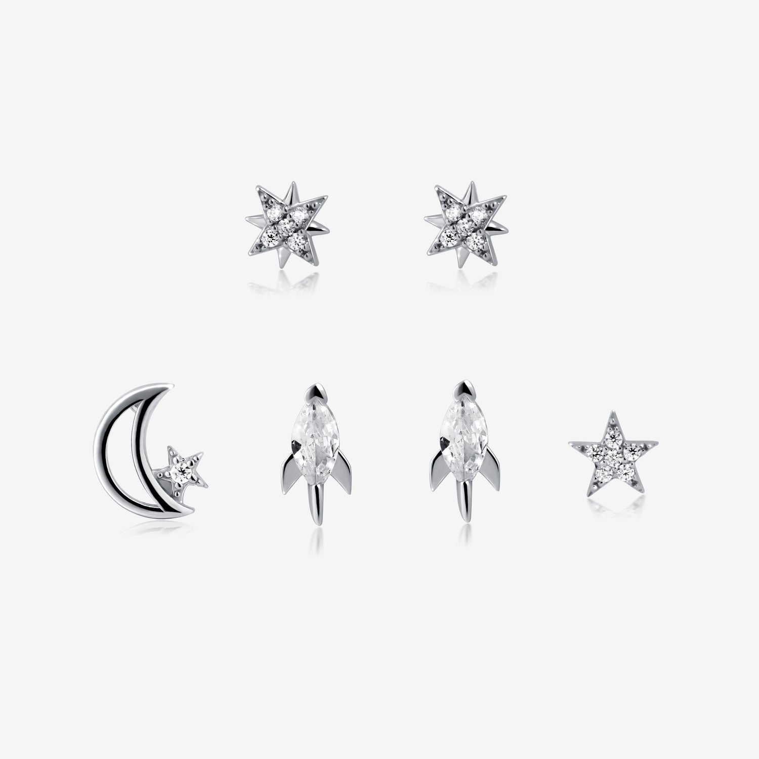Space Rocket Earring Set