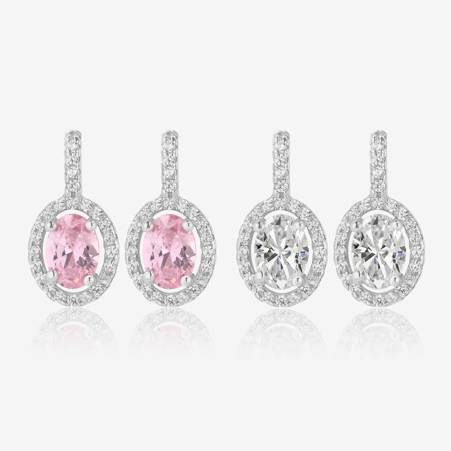 Halo Oval Cut Earrings