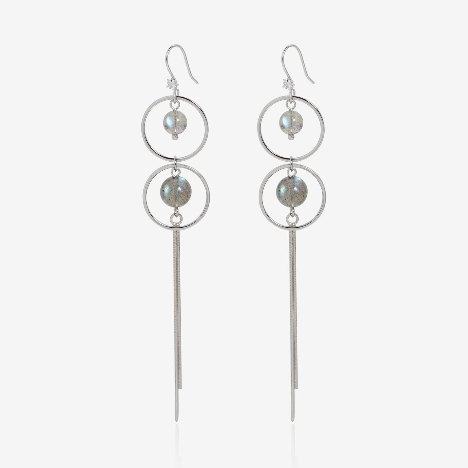 Moonstone Circle Earrings