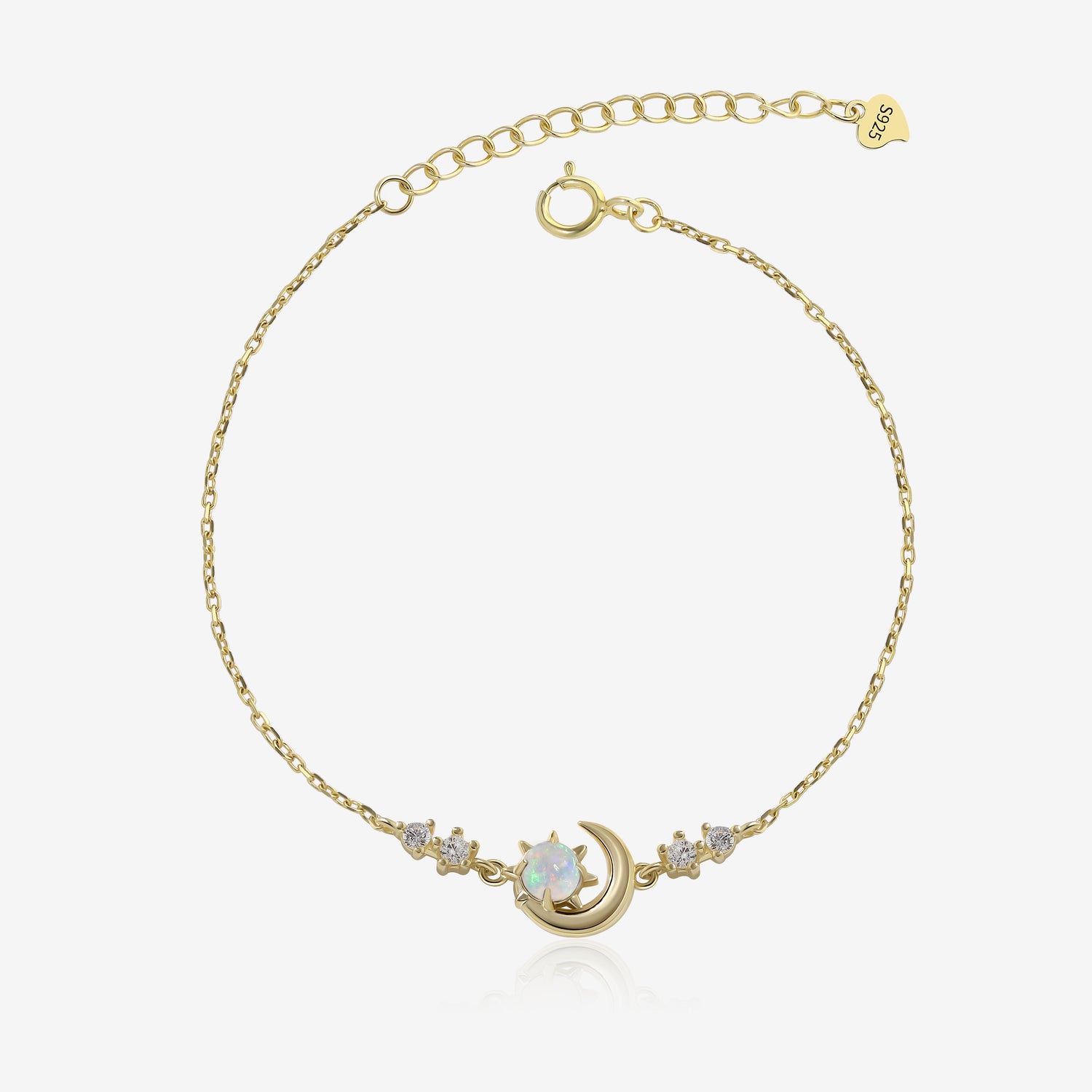 Colored Stone Moon Anklet