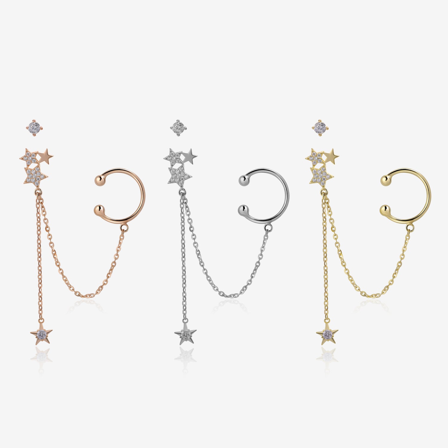 My Shining Star Ear Cuff Dangle Earrings
