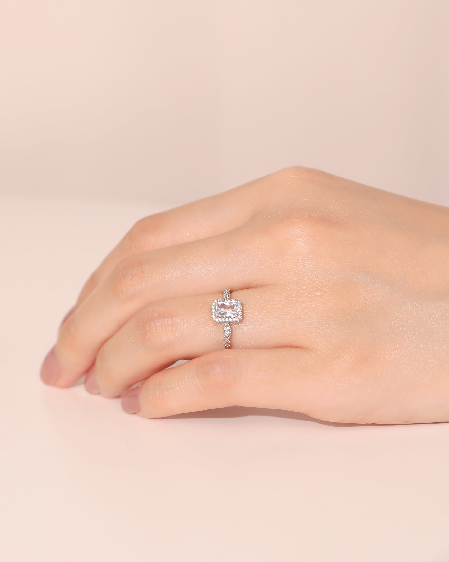 Princess Emerald-Cut Engagement Ring