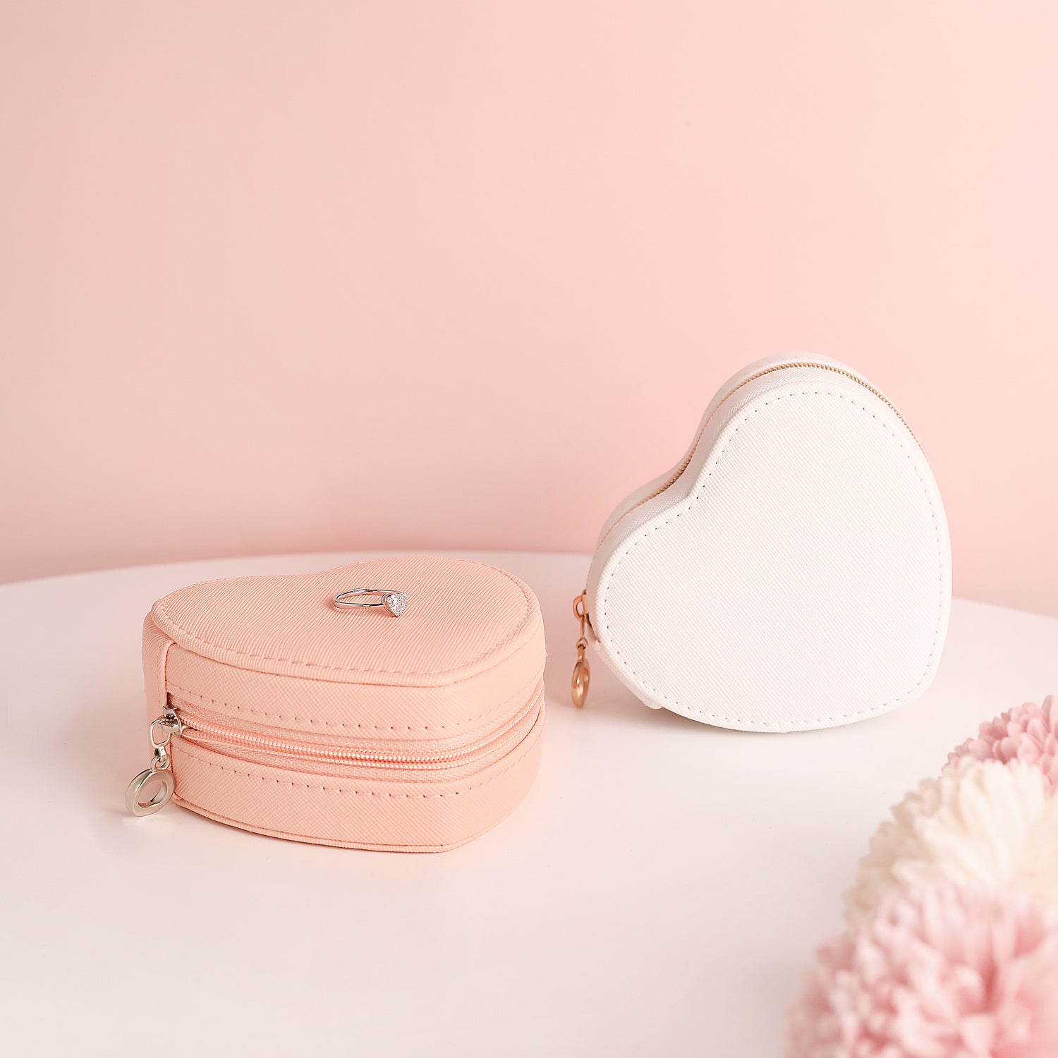 Heart Shape Travel Jewelry Box