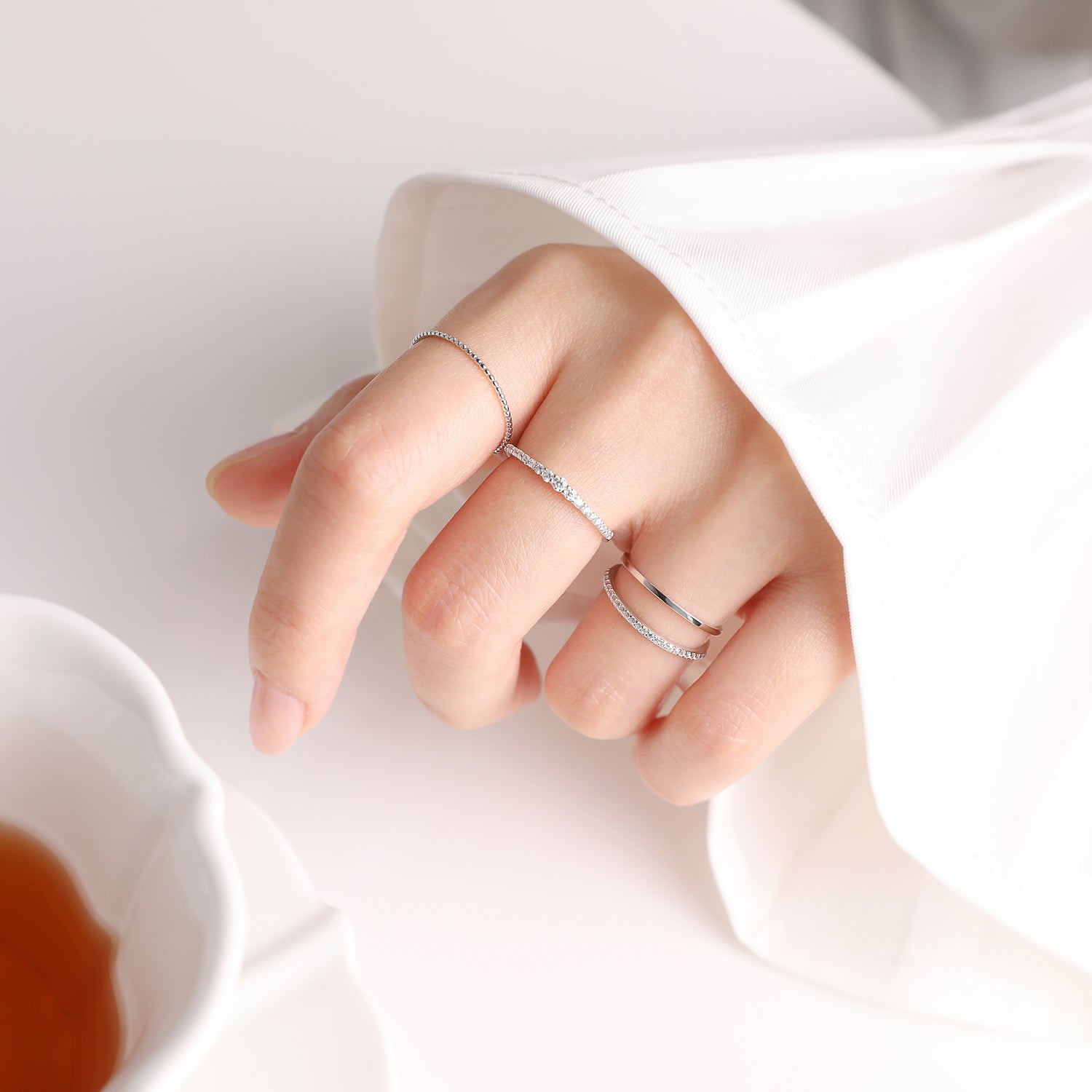 Dainty Stackable Ring Set of 4
