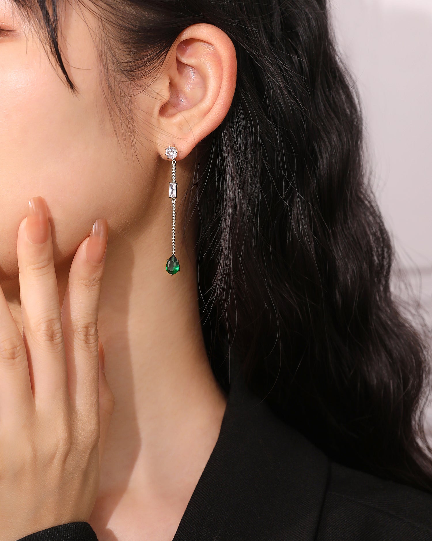 Emerald Green Teardrop Earrings