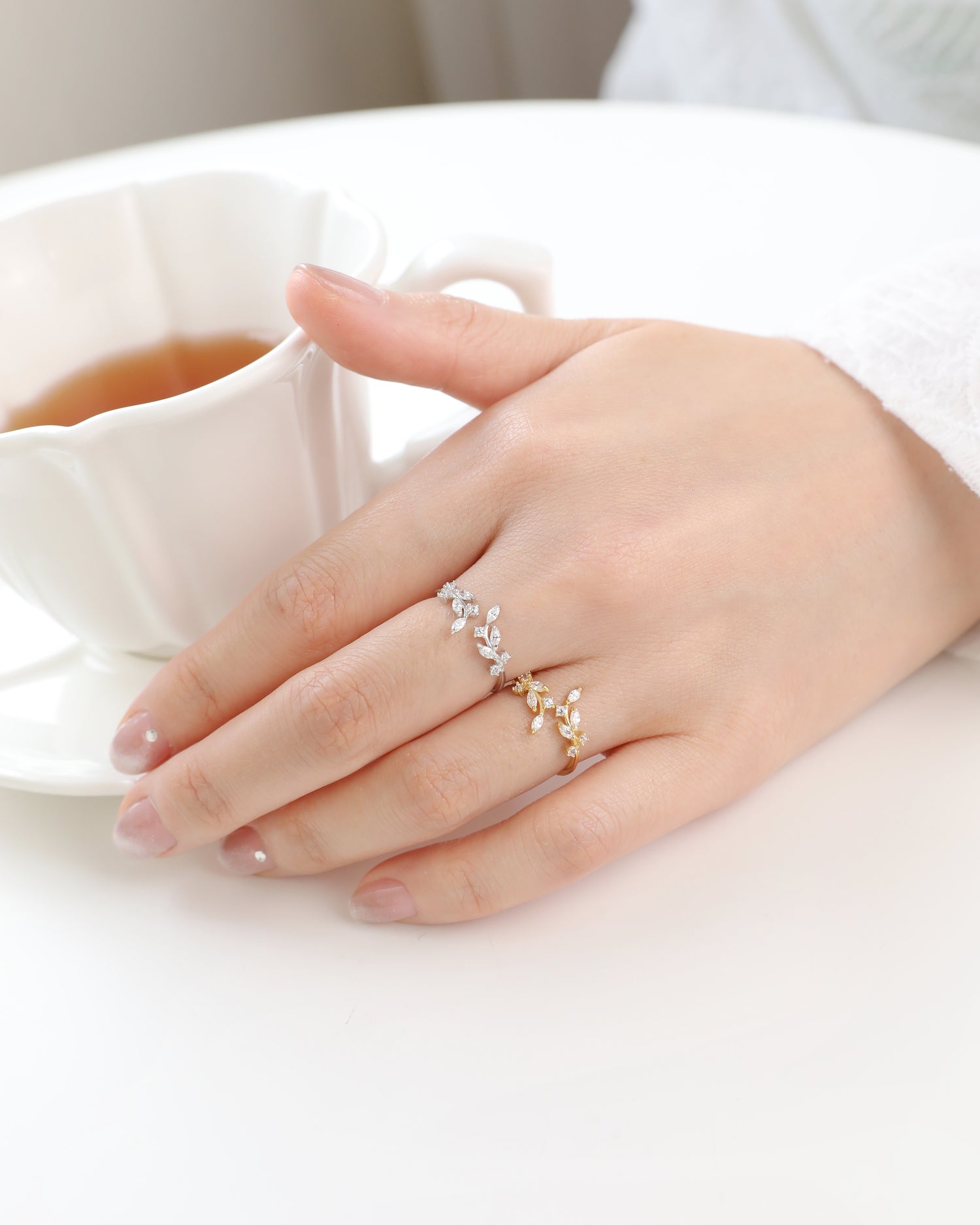 Diamond Leaf Ring