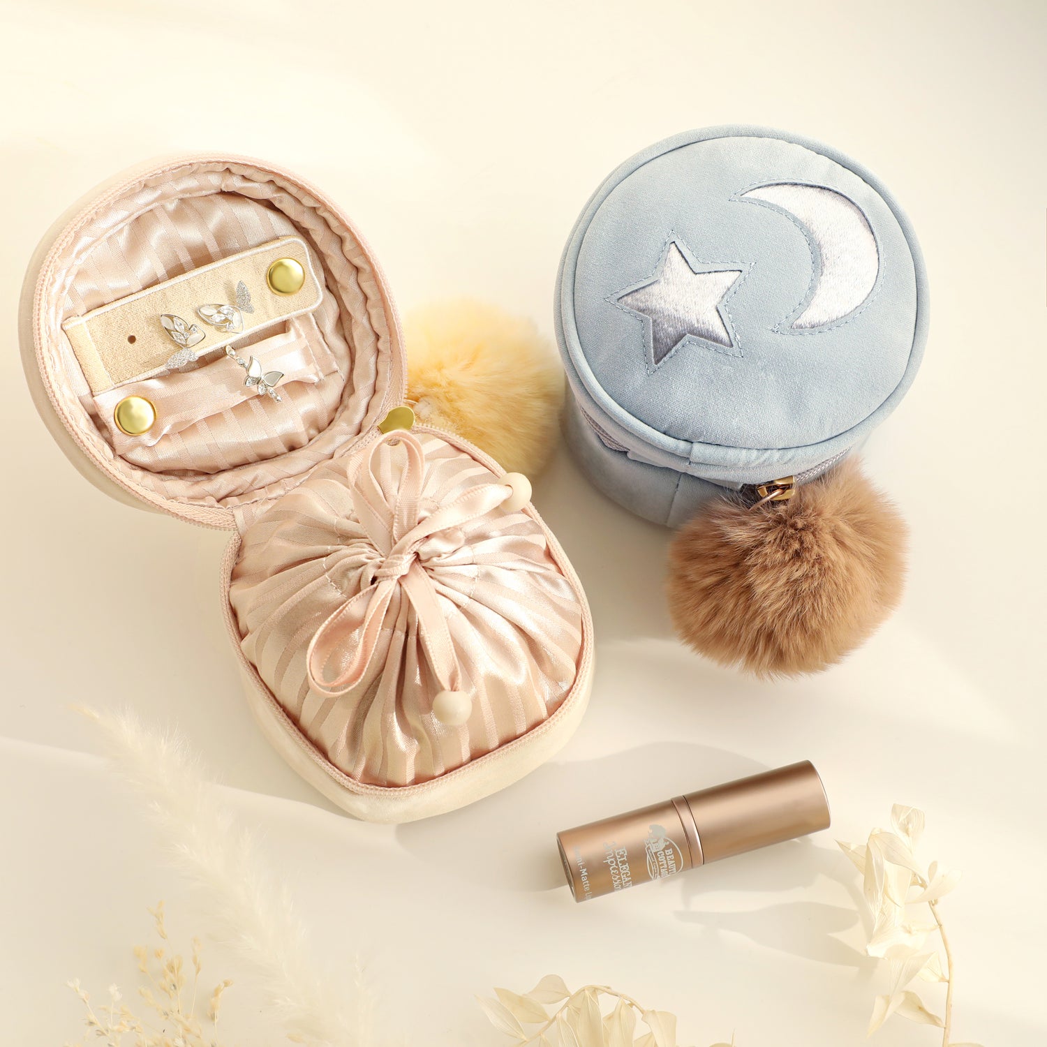 Moon and Star Jewelry Pouch