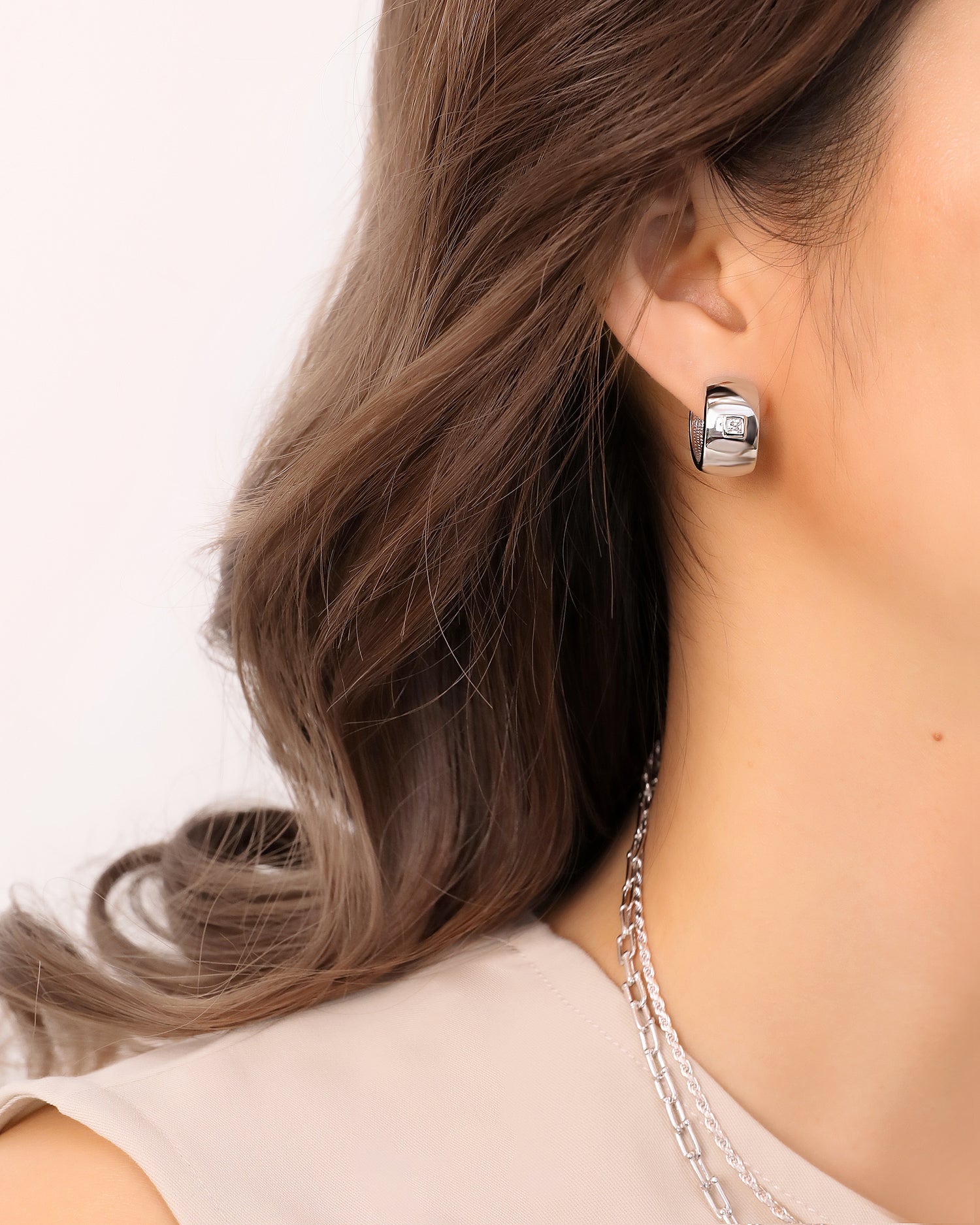 Chunky Diamond Hoops
